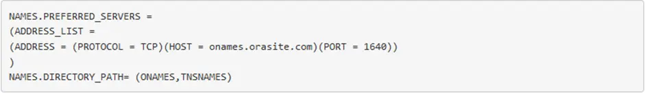 Ejemplo de configuración de sqlnet.ora
