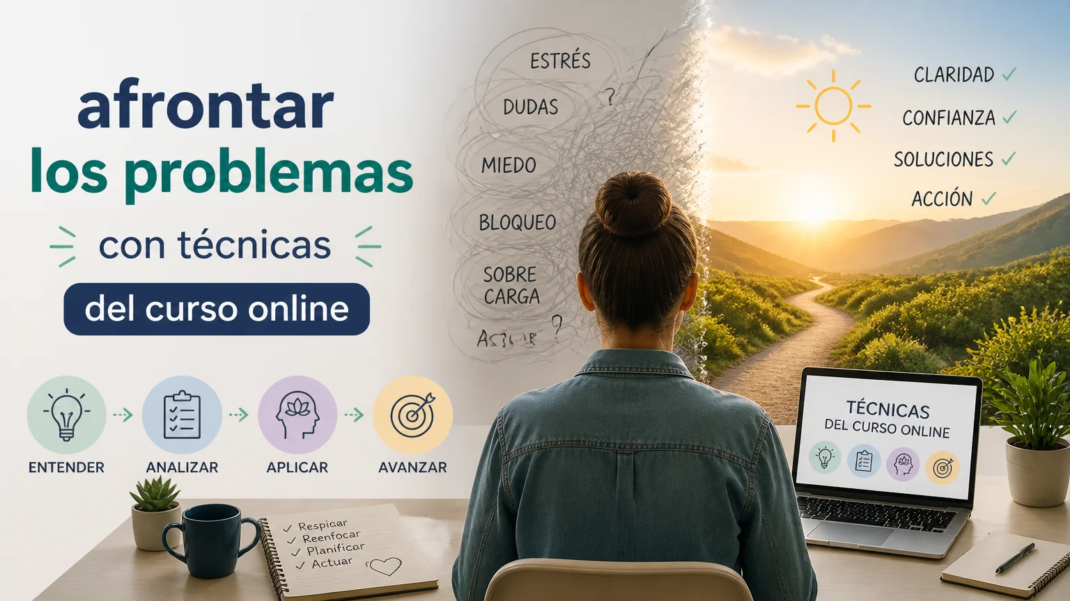 Afrontar los problemas con técnicas del curso online