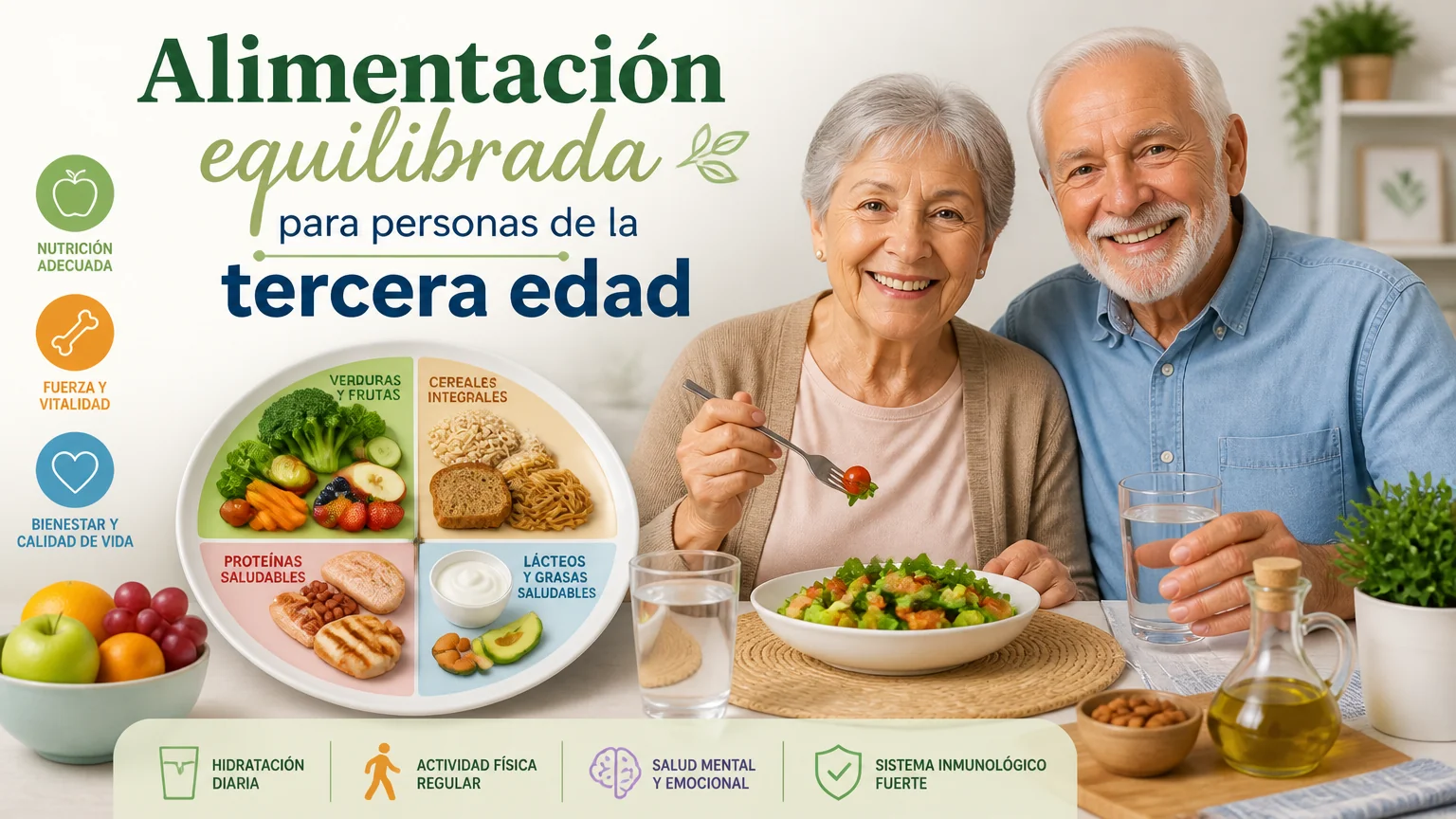 Alimentación equilibrada para personas de la tercera edad - nutricion geriatrica