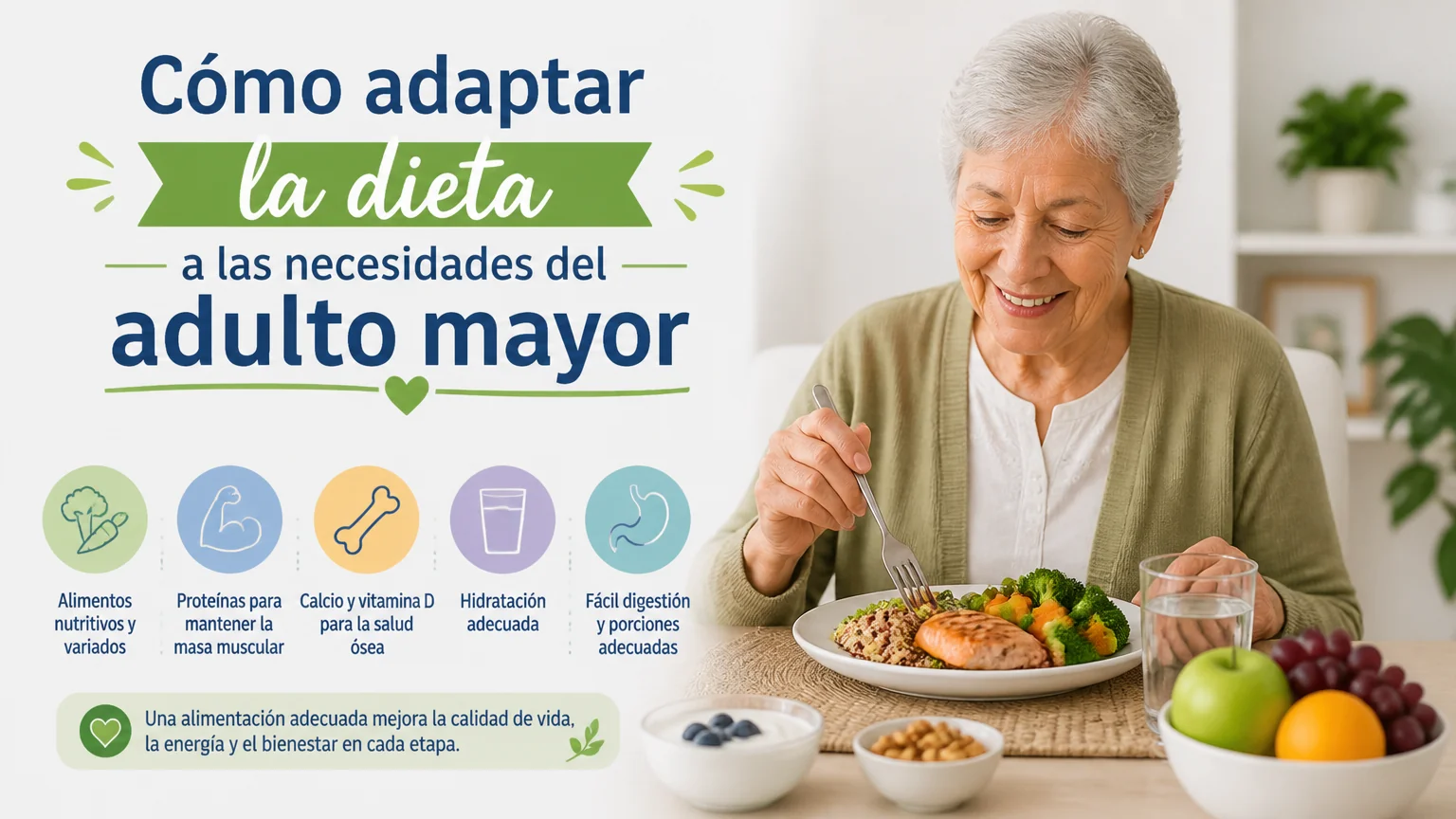 Cómo adaptar la dieta a las necesidades del adulto mayor