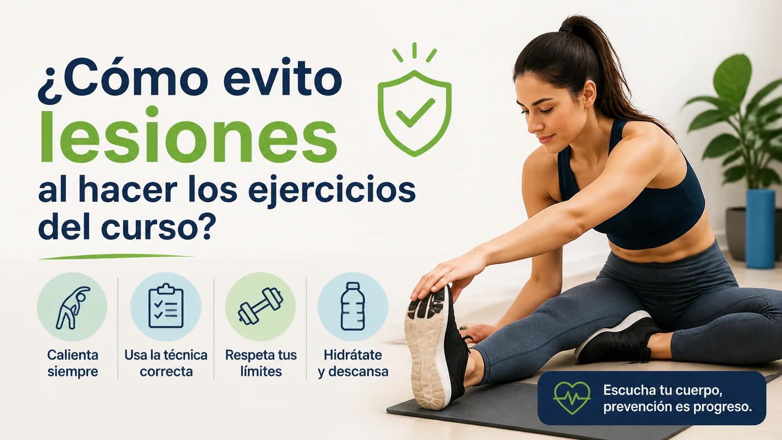 ¿cómo evito lesiones al hacer los ejercicios del curso? - creacion dietas