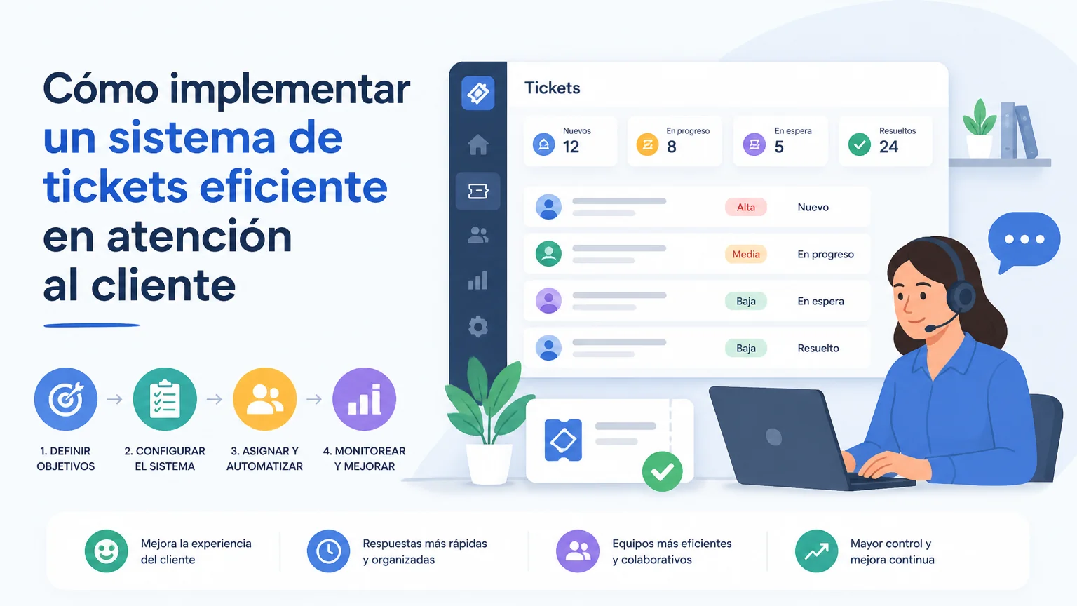 Cómo implementar un sistema de tickets eficiente en atención al cliente