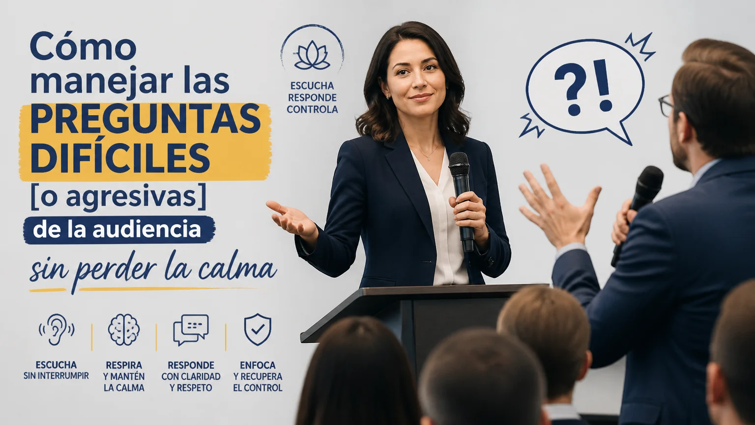Cómo manejar las preguntas difíciles [o agresivas] de la audiencia sin perder la calma