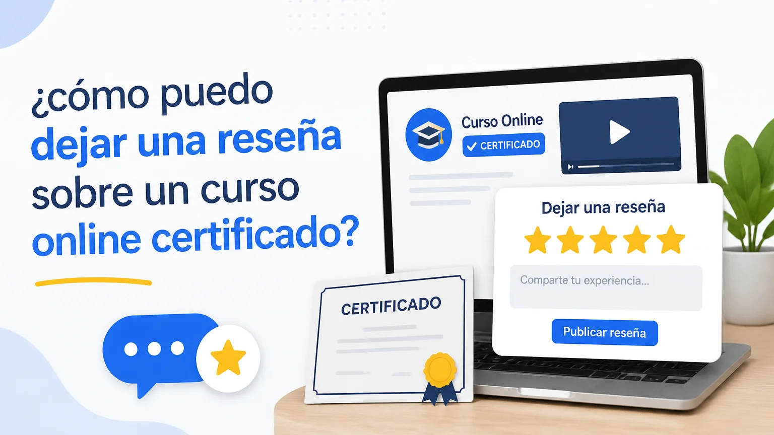 ¿cómo puedo dejar una reseña sobre un curso online certificado? -  cursos baratos online con certificado