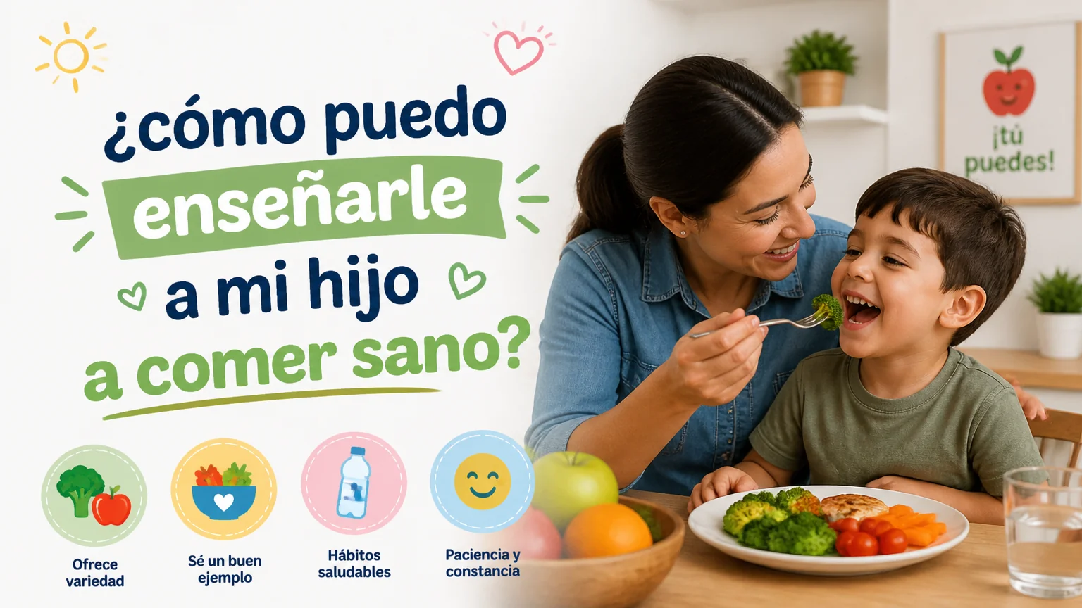 ¿cómo puedo enseñarle a mi hijo a comer sano? - nutricion infantil