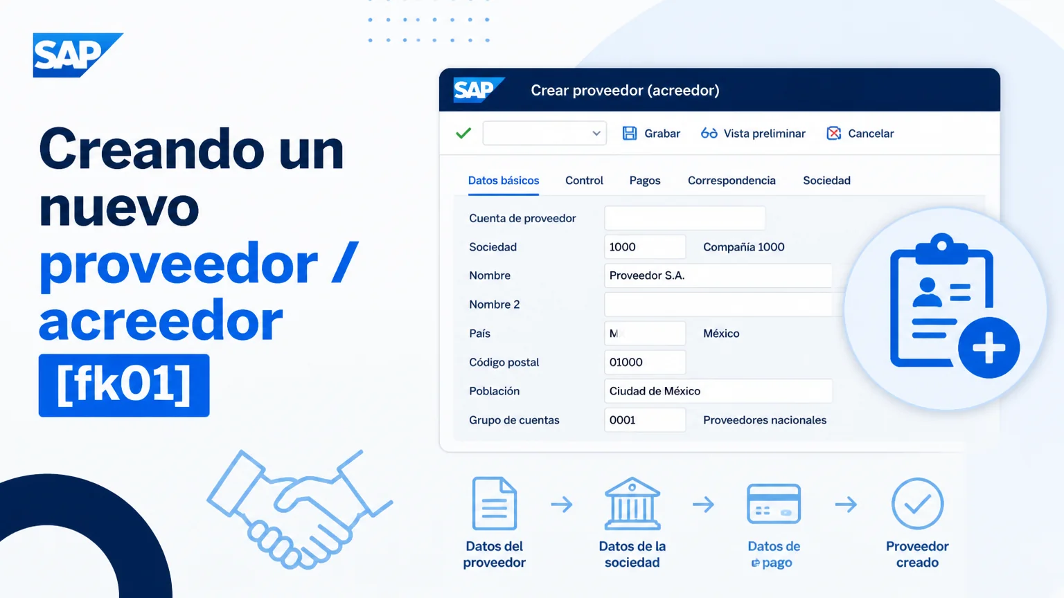 Creando un nuevo proveedor / acreedor [fk01] en sap - introduccion sap