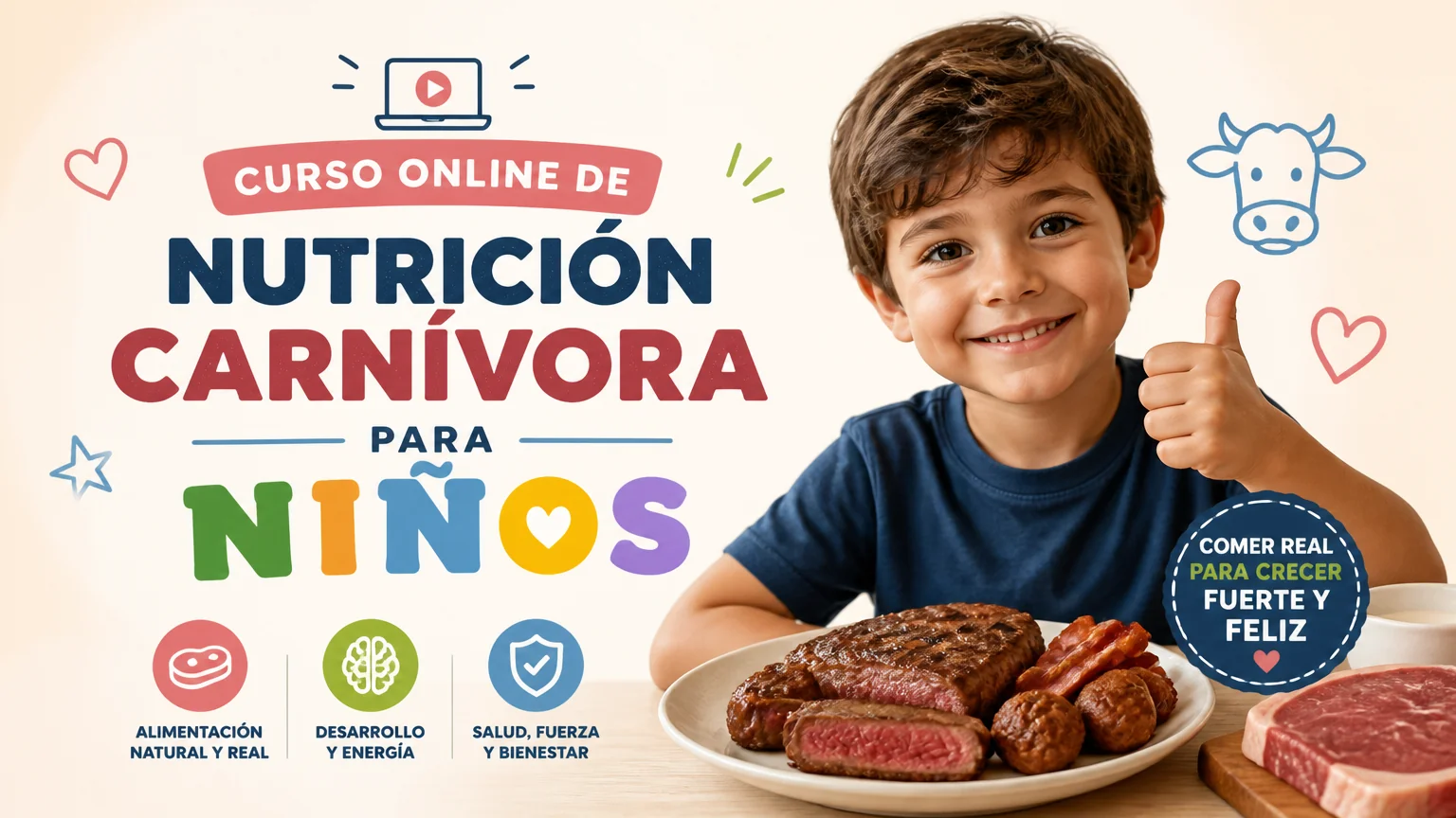 Curso online de nutrición carnívora para niños - nutricion carnivora
