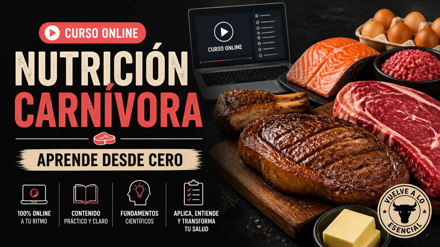 Curso online nutrición carnívora: aprende desde cero