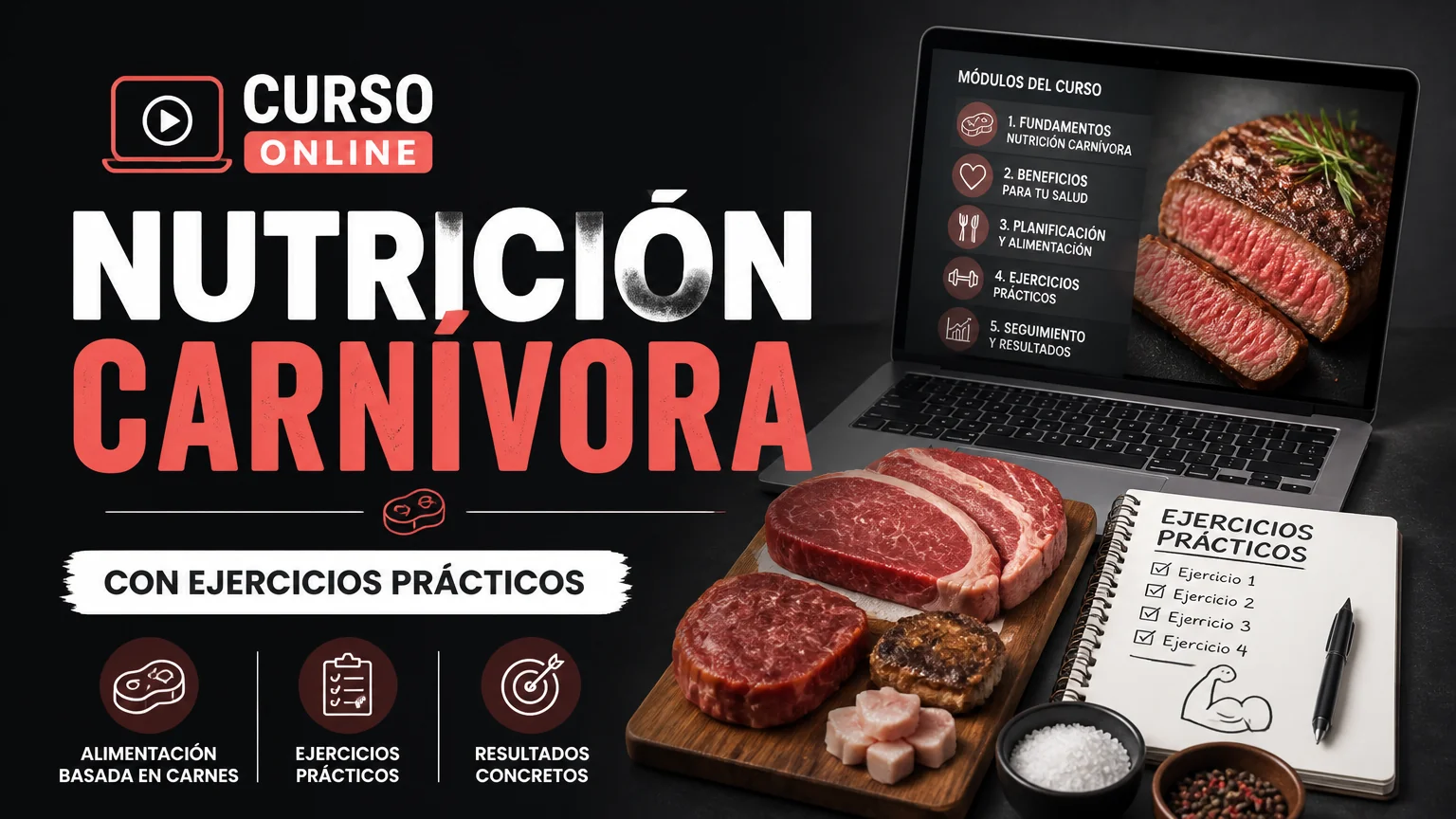 Curso online nutrición carnívora con ejercicios prácticos - nutricion carnivora