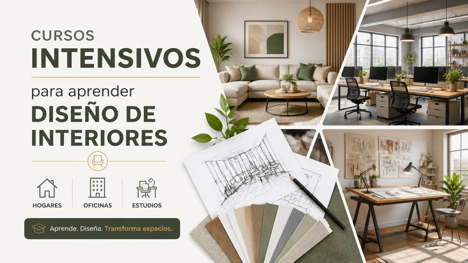 Cursos intensivos para aprender diseño de interiores para hogares, oficinas y estudios - decoracion interiores