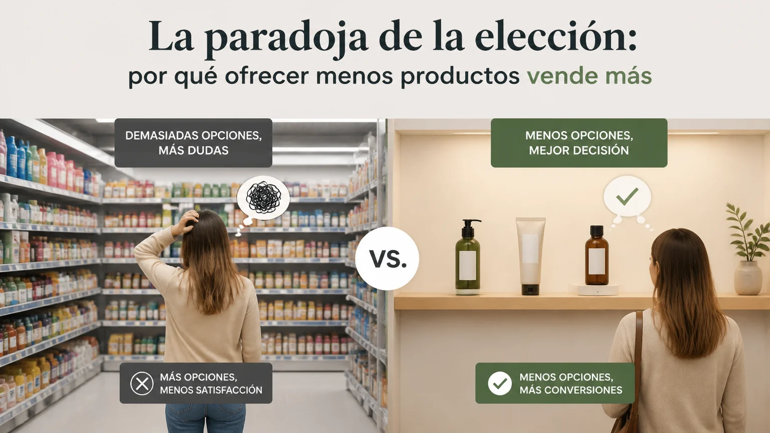 La paradoja de la elección: por qué ofrecer menos productos vende más - psicologia marketing
