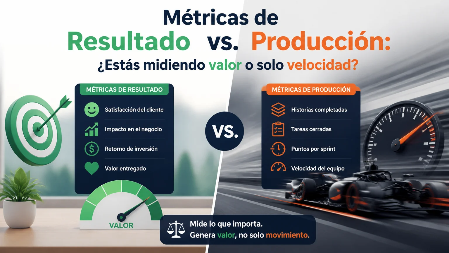 Métricas de resultado vs. producción: ¿estás midiendo valor o solo velocidad? - coach agile profesional