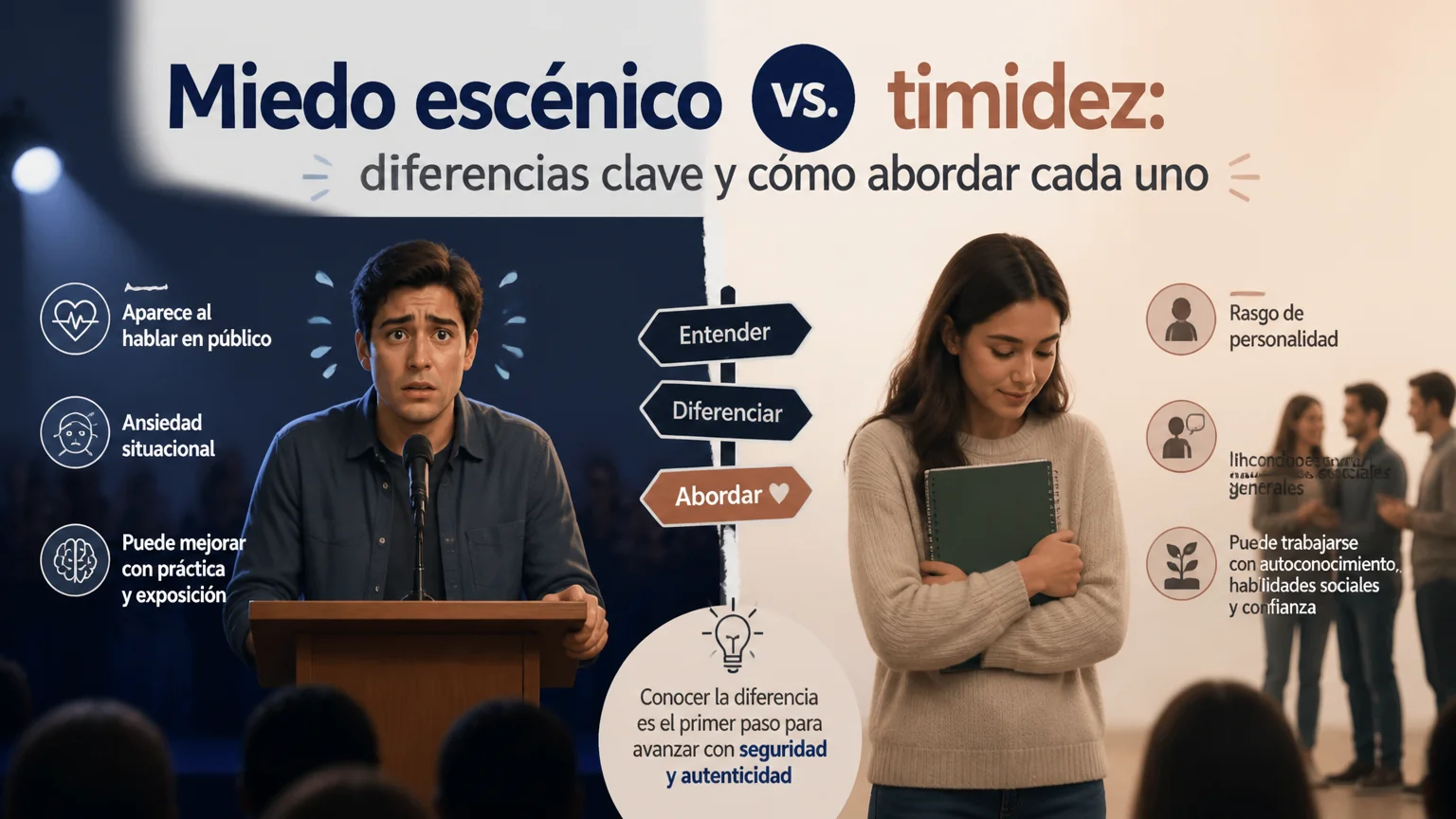 Miedo escénico vs. timidez: diferencias clave y cómo abordar cada uno - superar miedo escenico