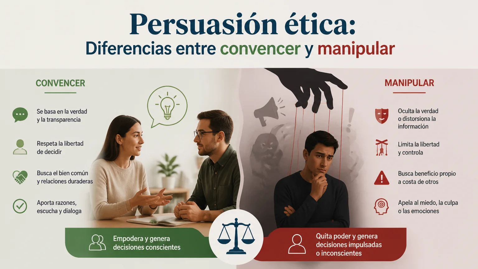 Persuasión ética: diferencias entre convencer y manipular - habilidades comunicativas