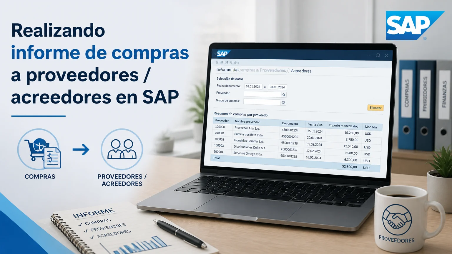 Realizando informe de compras a proveedores / acreedores en sap - introduccion sap