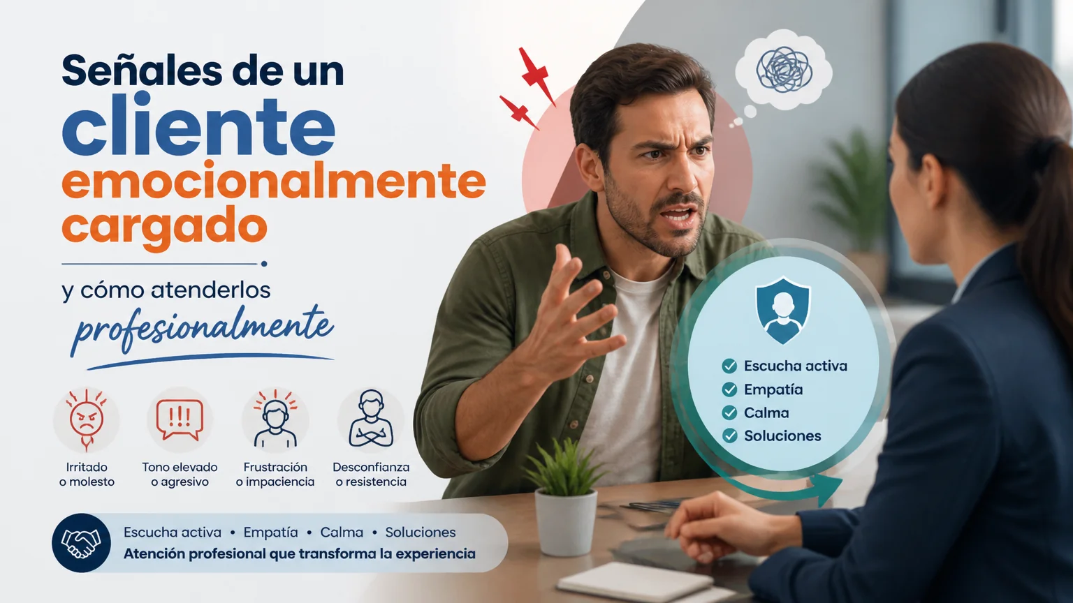 Señales de un cliente emocionalmente cargado y cómo atenderlos profesionalmente - atencion cliente inteligencia emocional