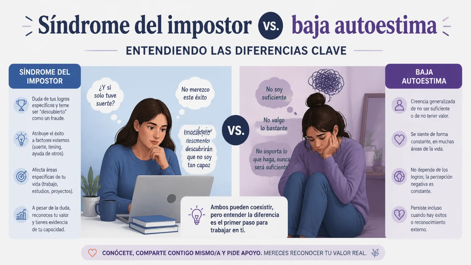 Síndrome del impostor vs. baja autoestima: entendiendo las diferencias clave - sindrome impostor