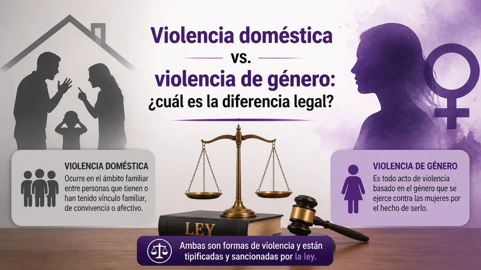 Violencia doméstica vs. violencia de género: ¿cuál es la diferencia legal?